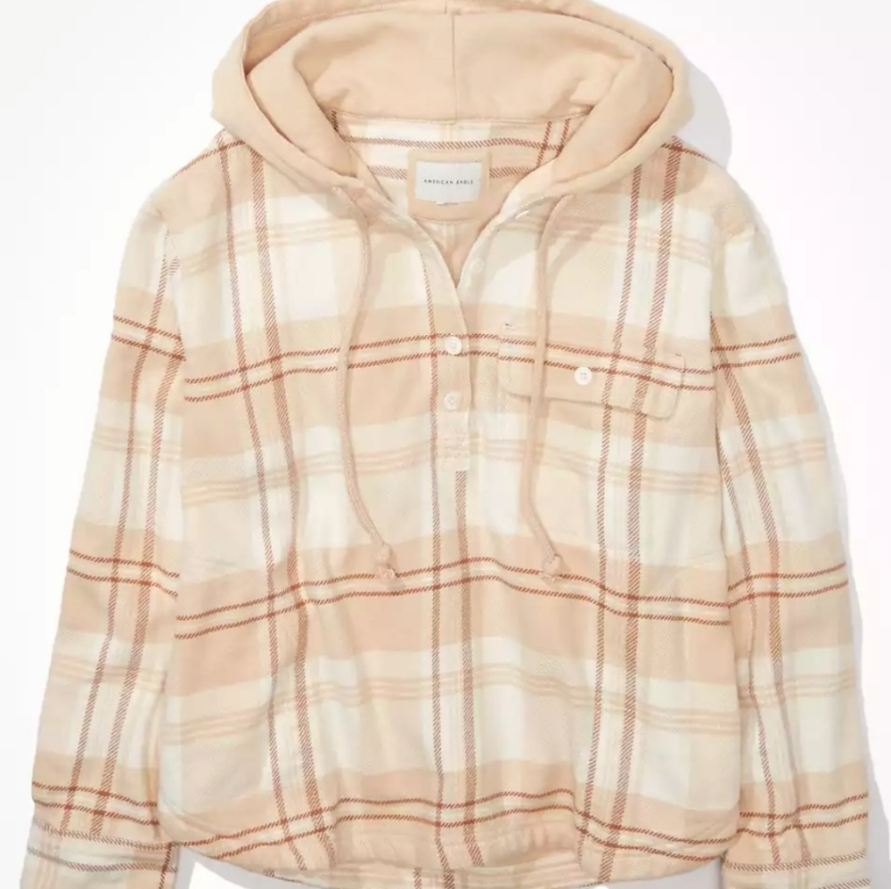 NWT American Eagle Cabin Cozy Flannel Hoodie